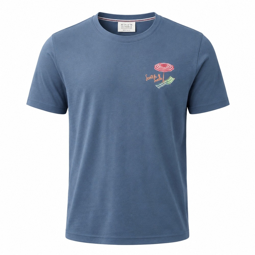 SCOTCH & SODA Tee Mens S Sargasso Sea SSP25VMT-18307475 Beach Club Summer